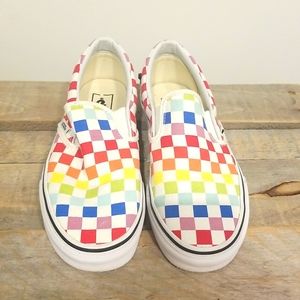 Checkered multicolored Van's size 8 slipon
